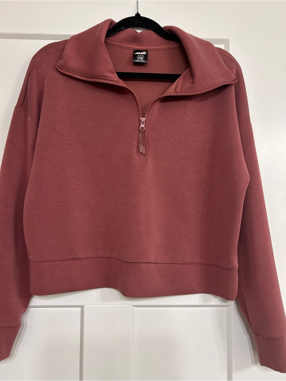 Avia Quarter-Zip Pullover in Berry Mauve